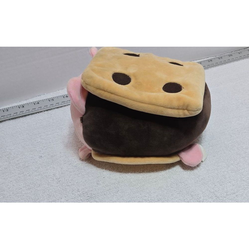 Baby Unbranded Stuffed Animal Pig in Toast One Size Pink Brown - Picture 3 of 8